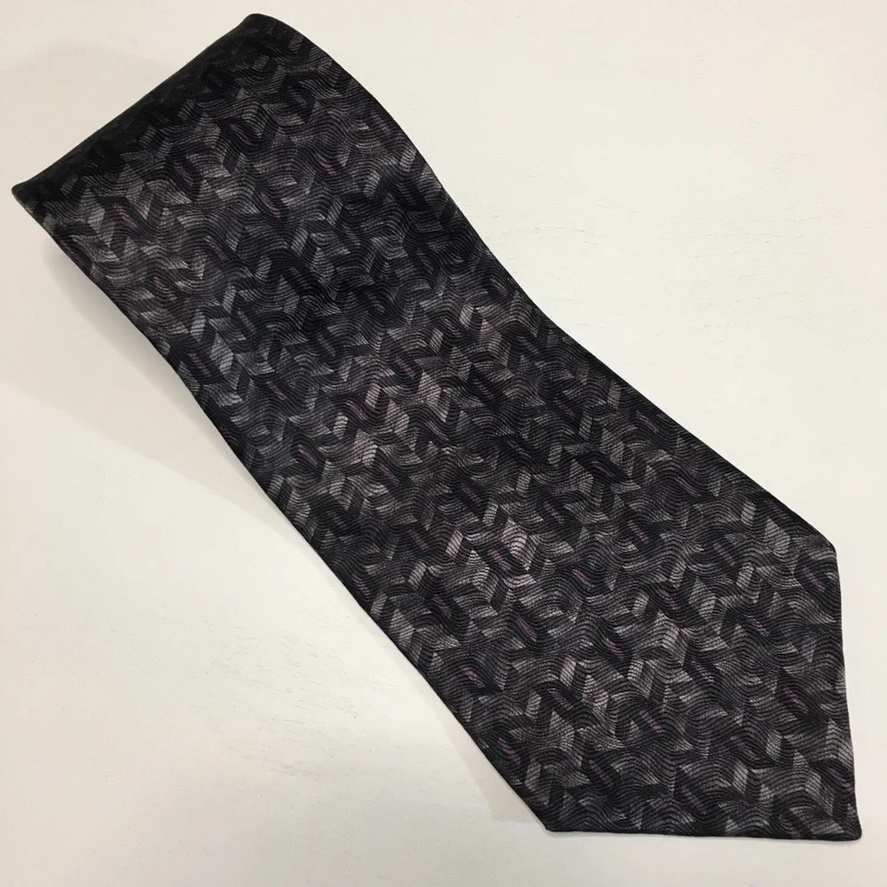 Gray & Purple Silk Neck Tie
